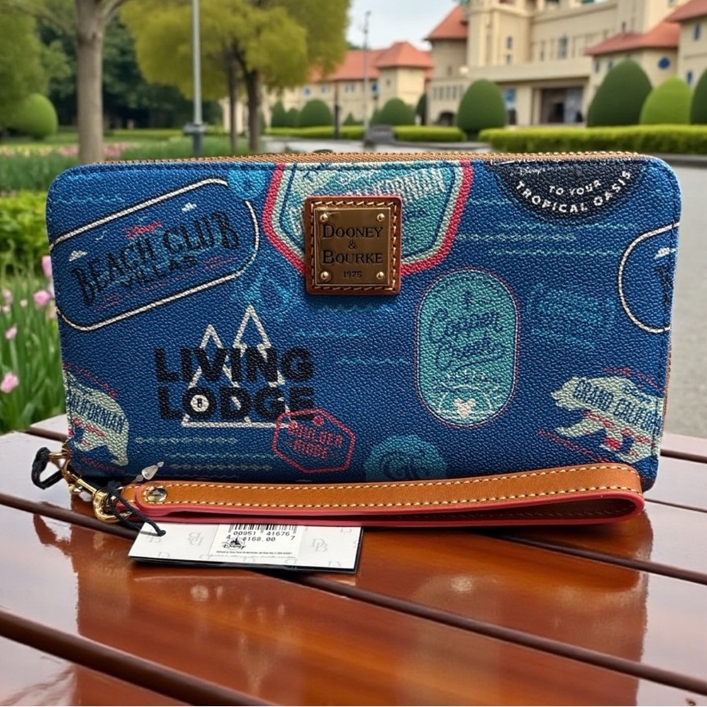 Dooney & Bourke Disney Vacation Club Zip Around Wristlet/ Wallet- 8.25×4.25×1